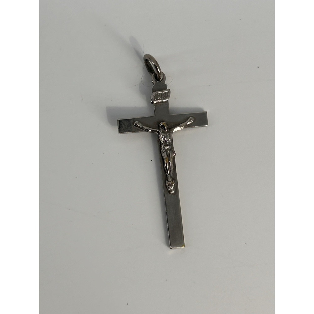 VTG MI Shrine of the Little Flower Cross Crucifix Catholic Souvenir Pendant